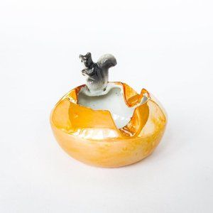 Rare Vintage Squirrel Lusterware Ashtrays.